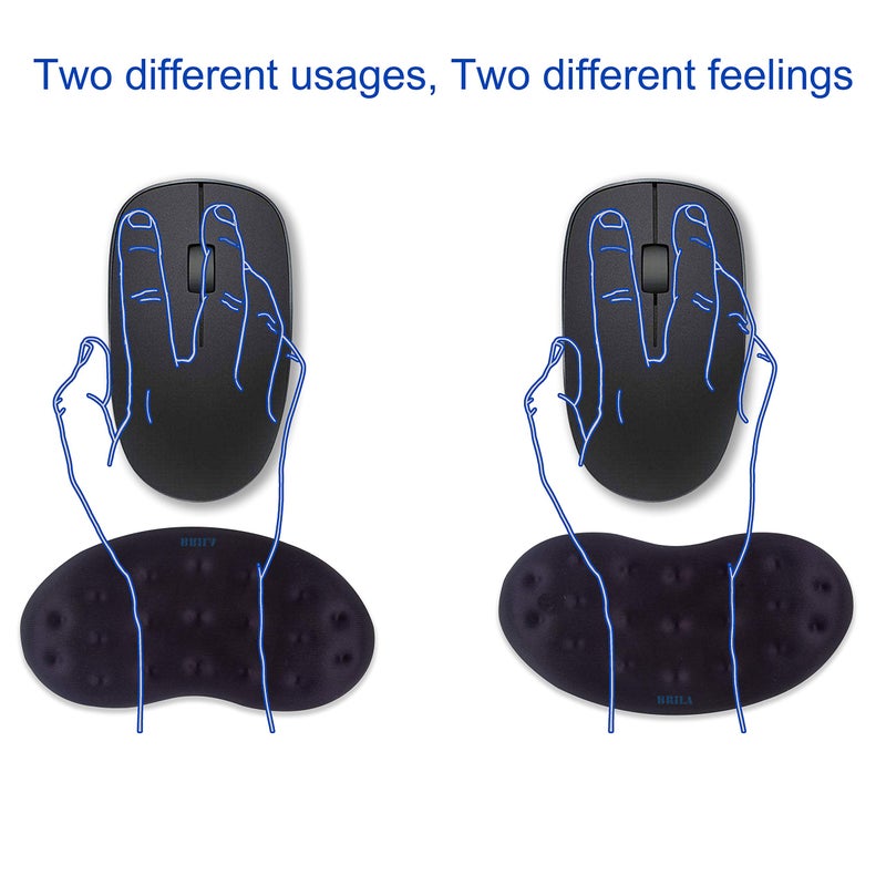 BRILA Upgraded Ergonomic Memory Foam Mouse Wrist Rest Support Pad Cushion for Computer, Laptop, Office Work, PC Gaming - Massage Holes Design Wrist Pain Relief - Image 2